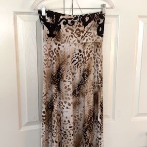 Venus Brown tan maxi skirt